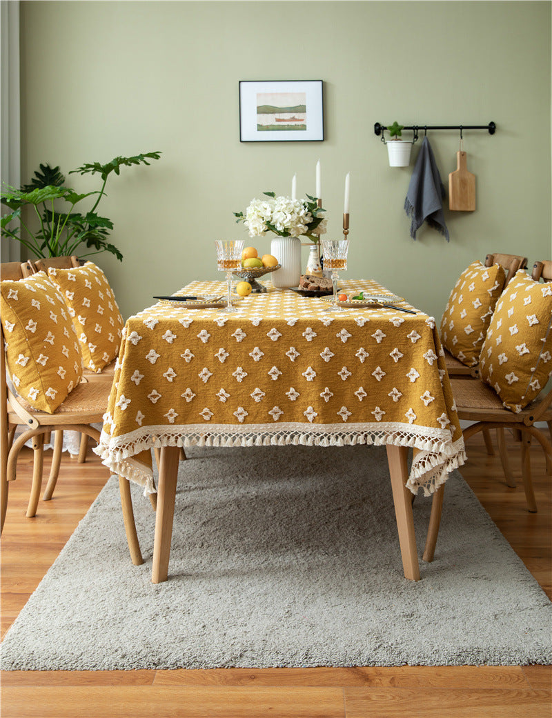 Golden Haven Textured Tablecloth Berriscent