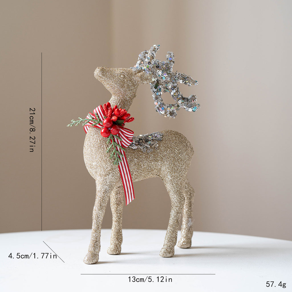 Luxury Christmas Deer Figurine Collection – Velvet & Glitter Pairs