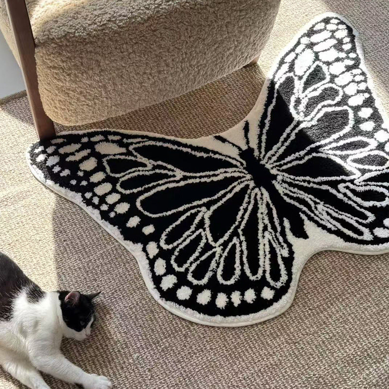 Noir Papillon Sculptural Accent Rug Berriscent