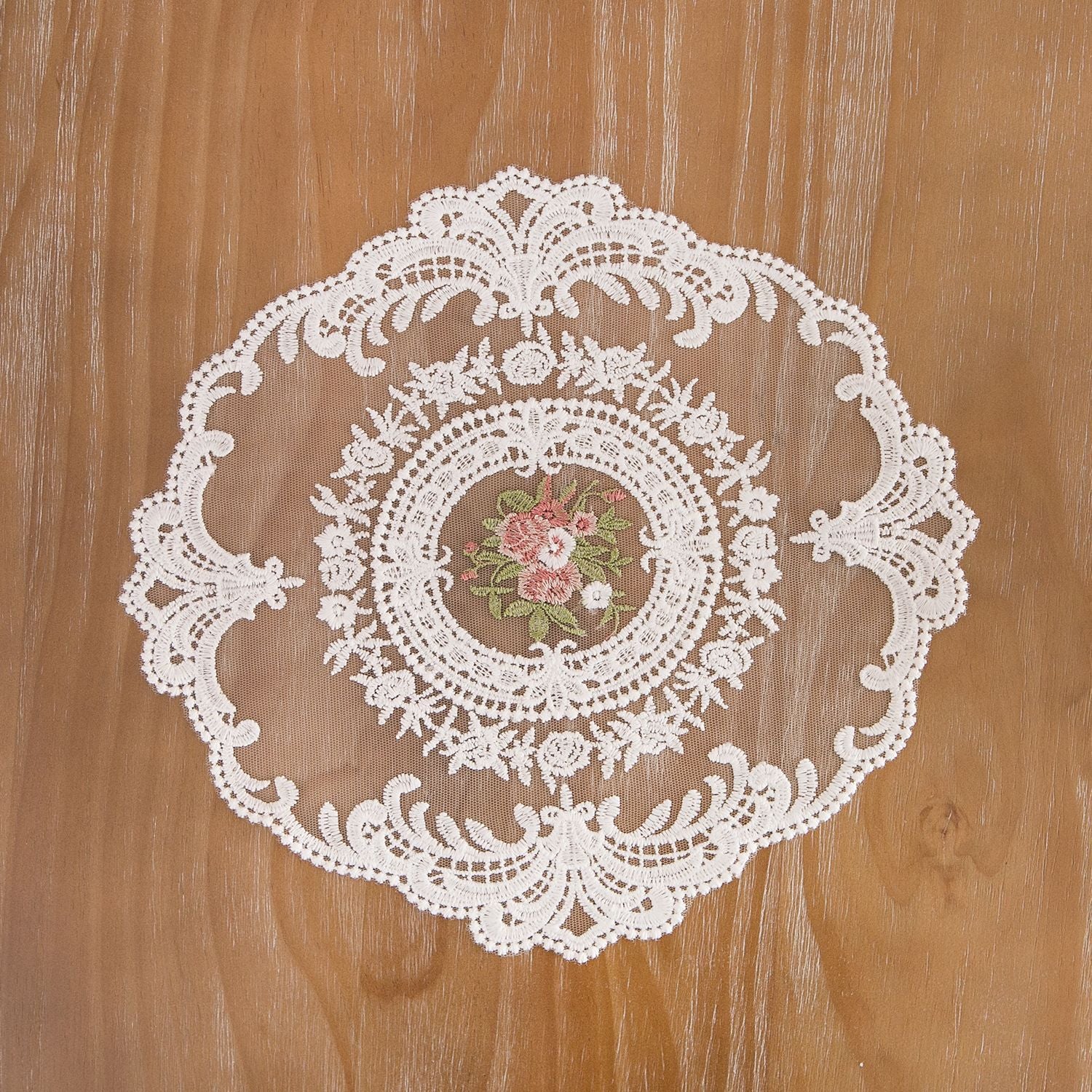Rosette Embroidered Lace Placemat Berriscent