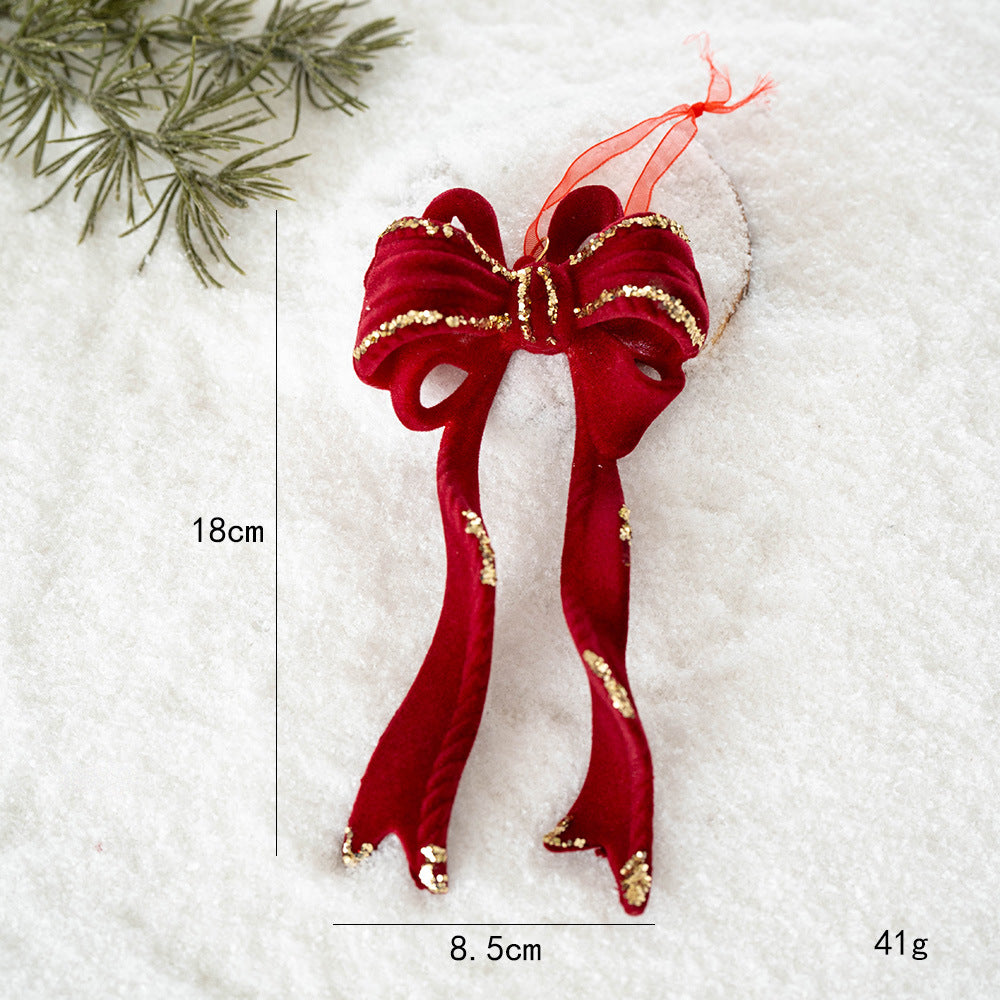 Velvet Red & Gold Christmas Ornament Set – 10 Pieces