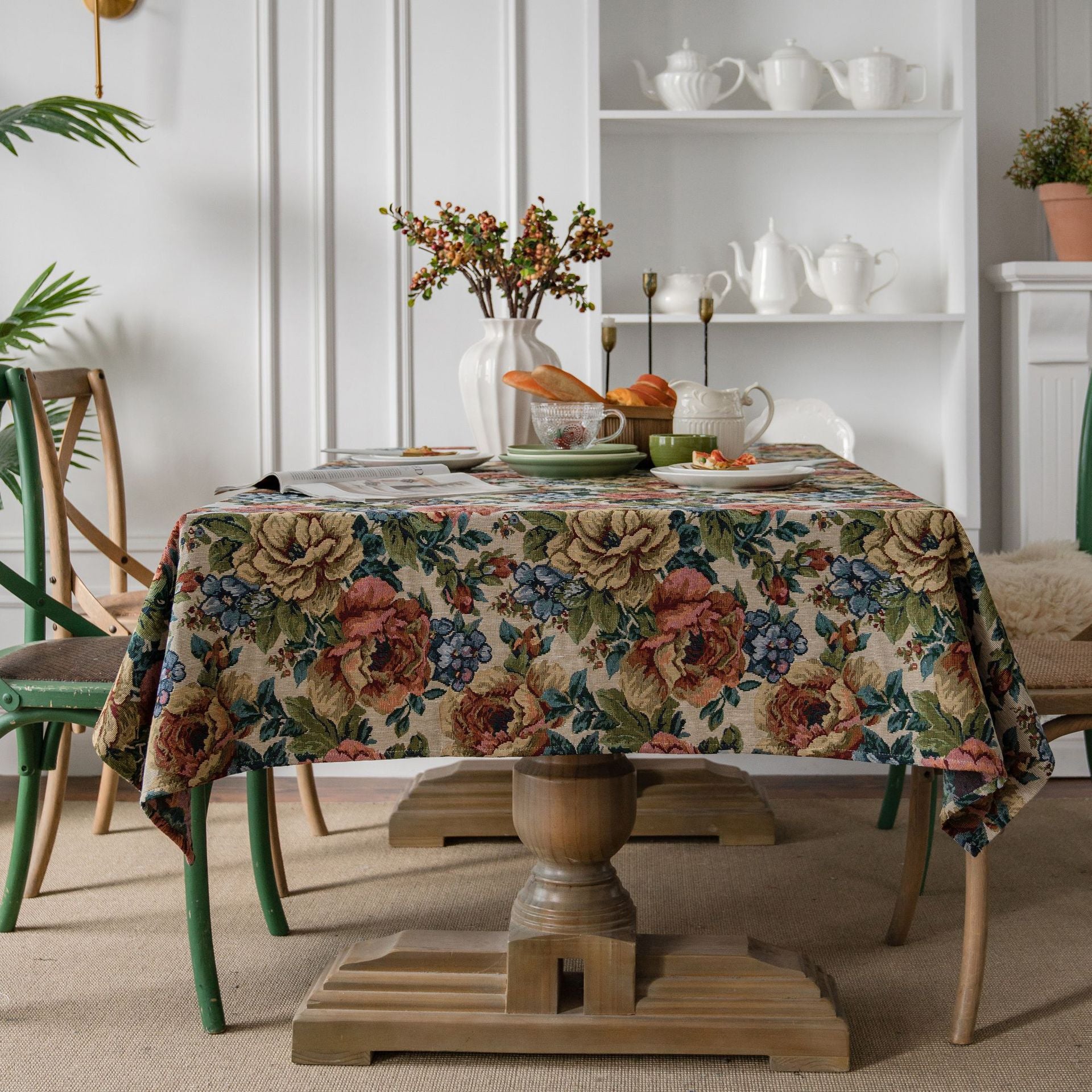 The Heritage Bloom | Jacquard Cotton Blend Tablecloth