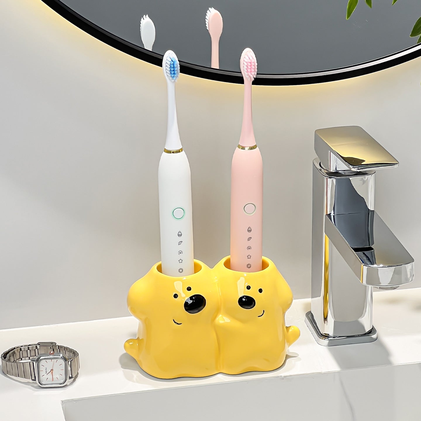 Twin Paws Ceramic Toothbrush Holder Berriscent