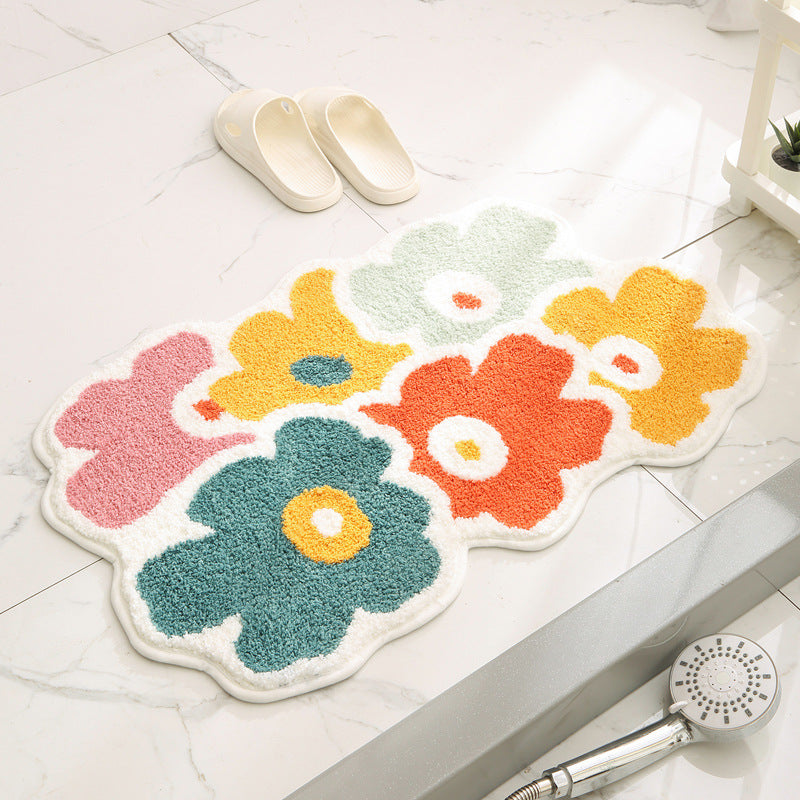 Bloom Soft Floral Comfort Bath Mat Berriscent