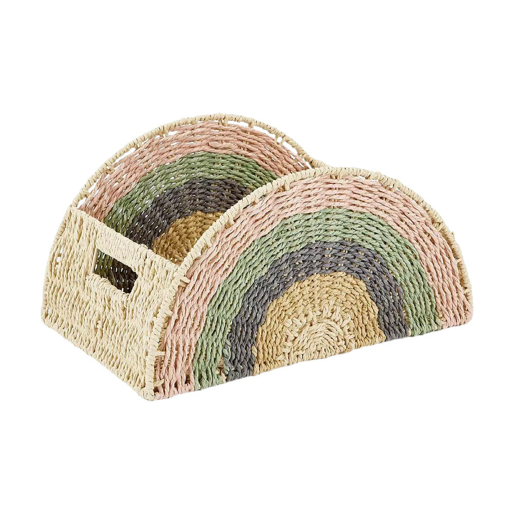 Handwoven Rainbow Storage Basket Berriscent