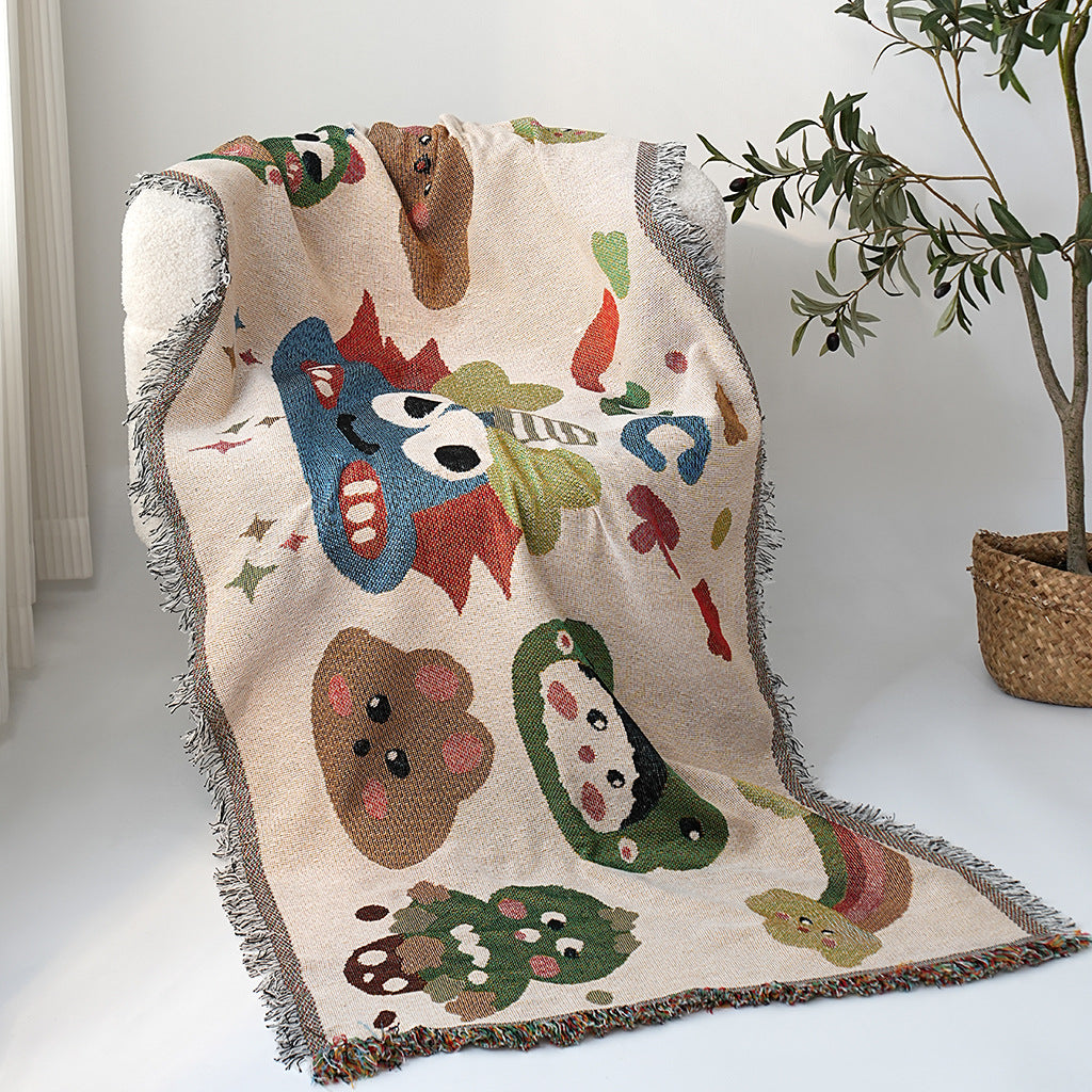 Playful Tapestry Woven Throw Berriscent