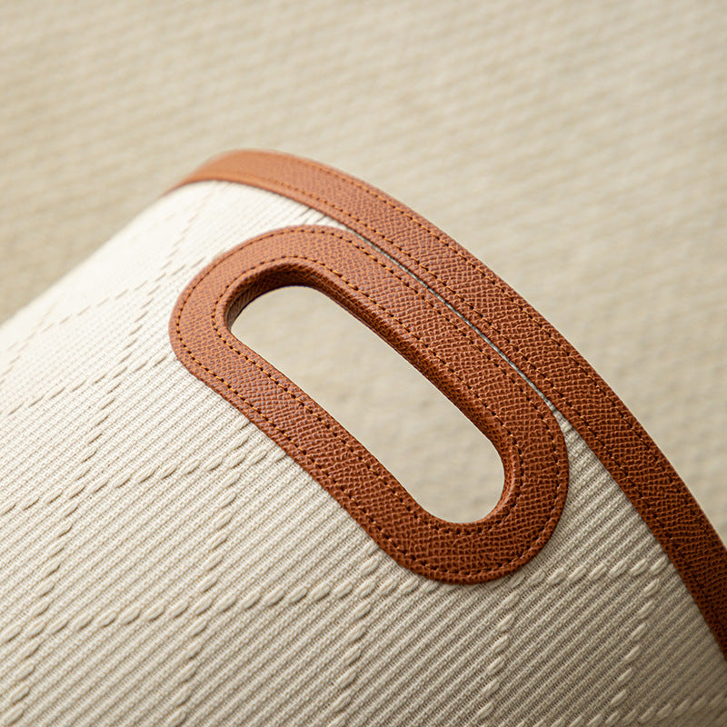 Round Woven Storage Basket – Beige & Brown Berriscent