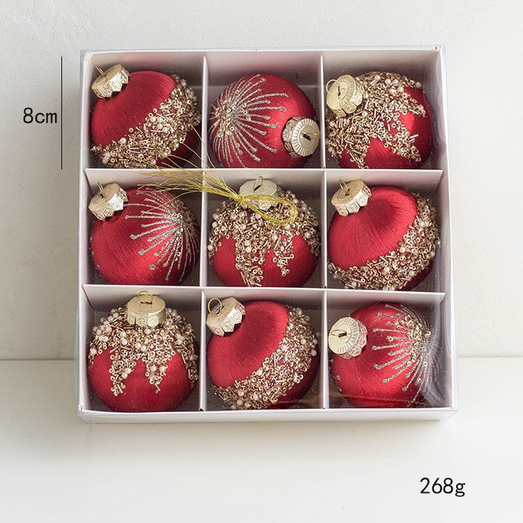 Lustrous Elegant Christmas Tree Ornaments Set – 9 pcs