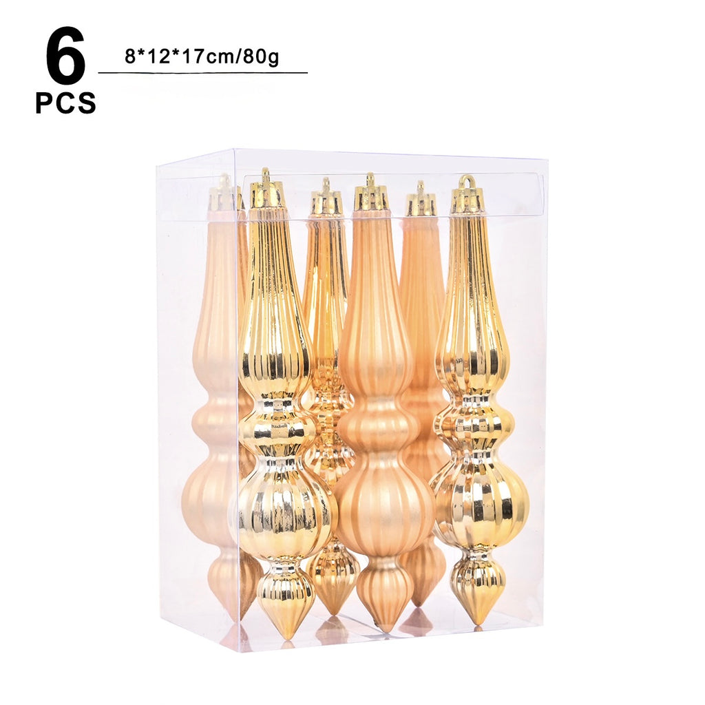 Elegant Christmas Tree Finial Ornaments – Set of 6