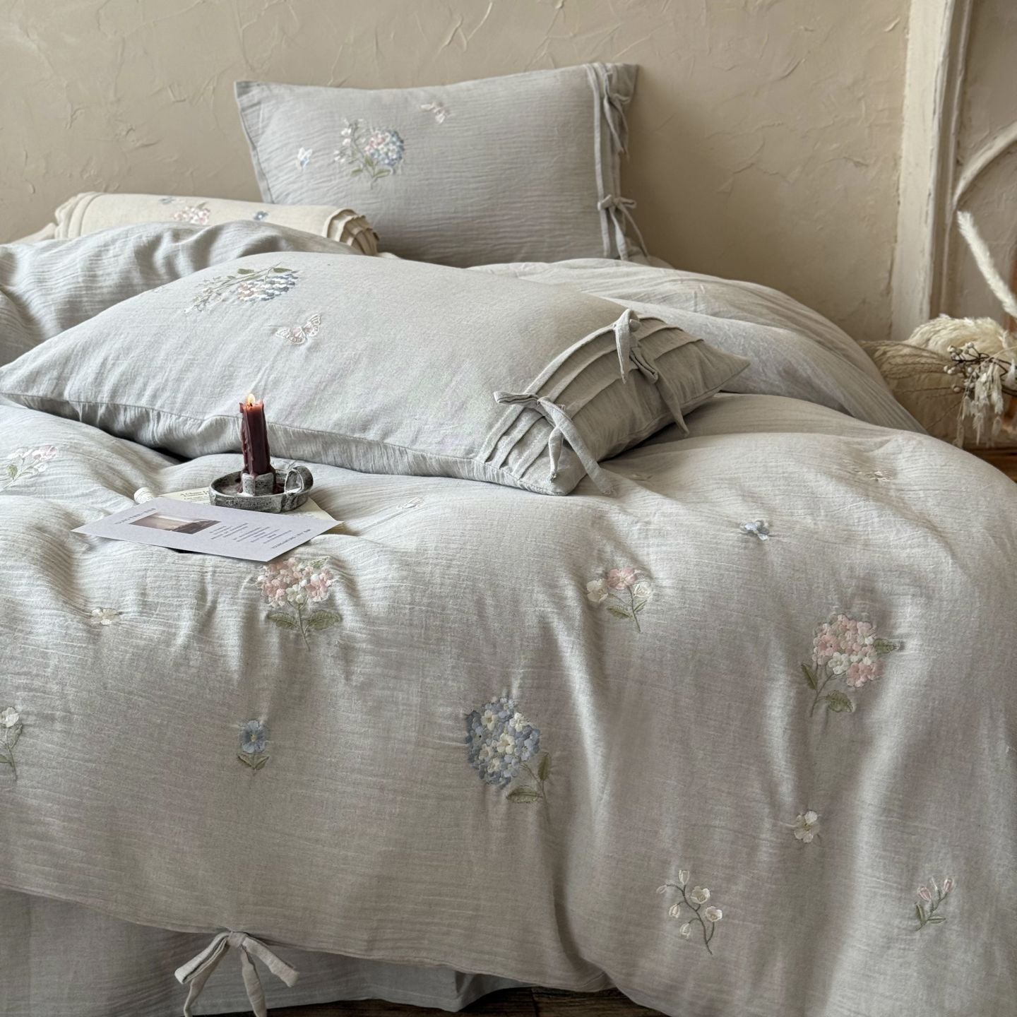 The Garden Room | Cotton–Hemp Embroidered Bed Linen