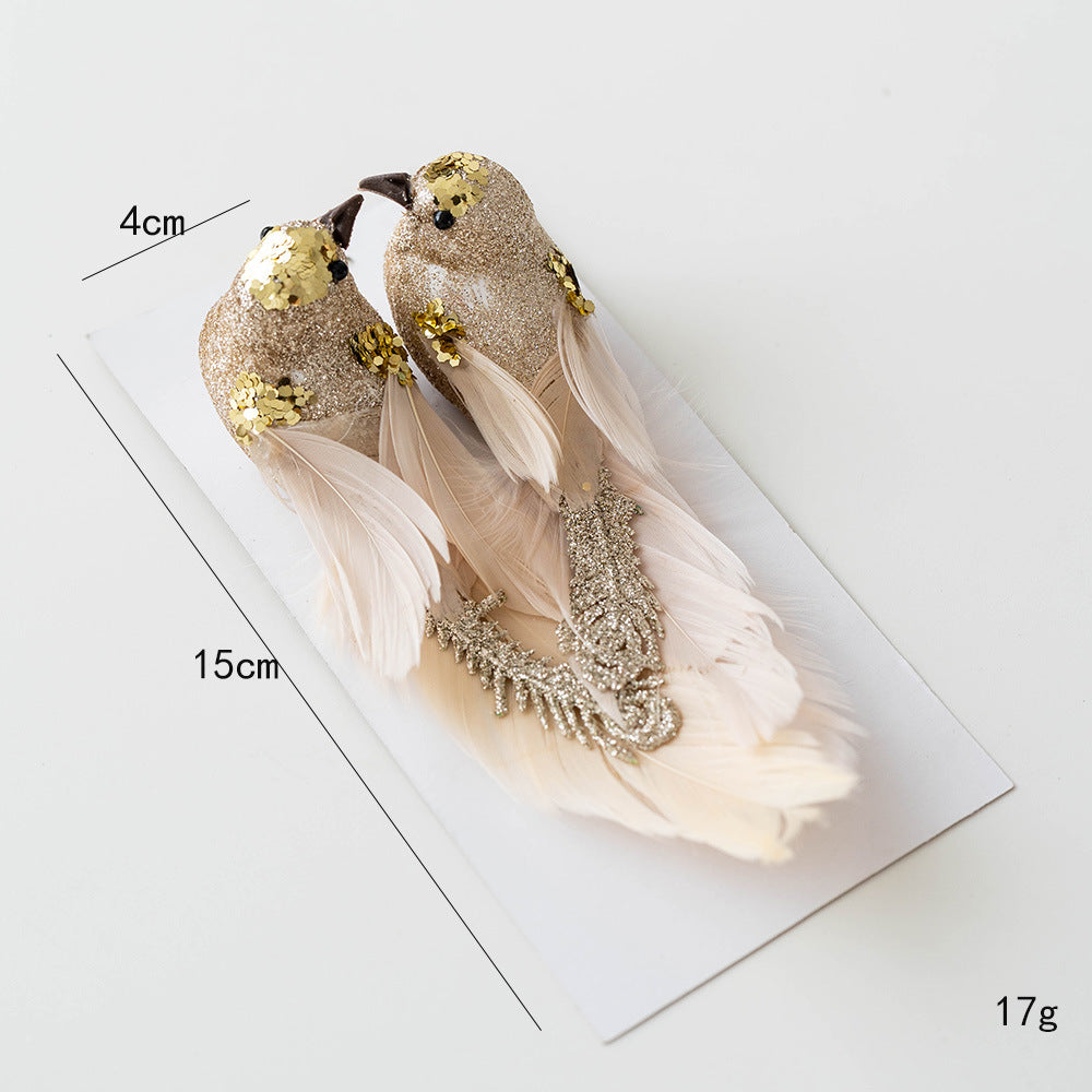 Enchanted Feathered Birds – Pair Ornaments