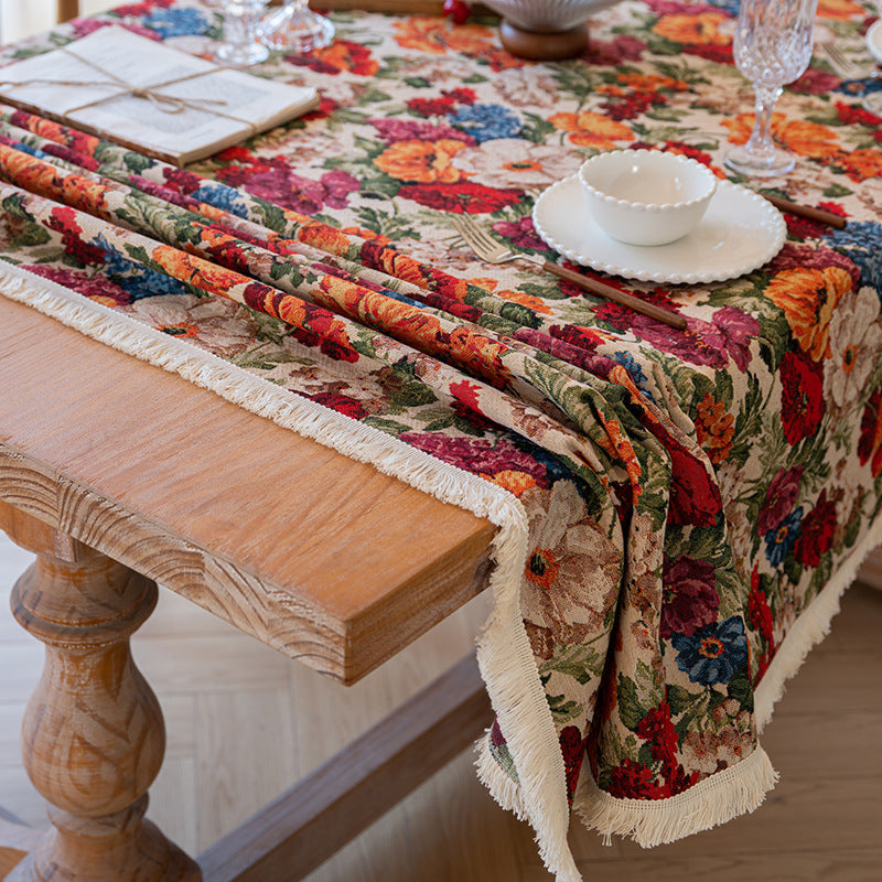 Vintage Garden Tapestry Tablecloth Berriscent