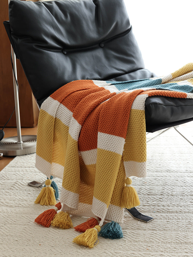 Sunset Loom Tasselled Throw Berriscent