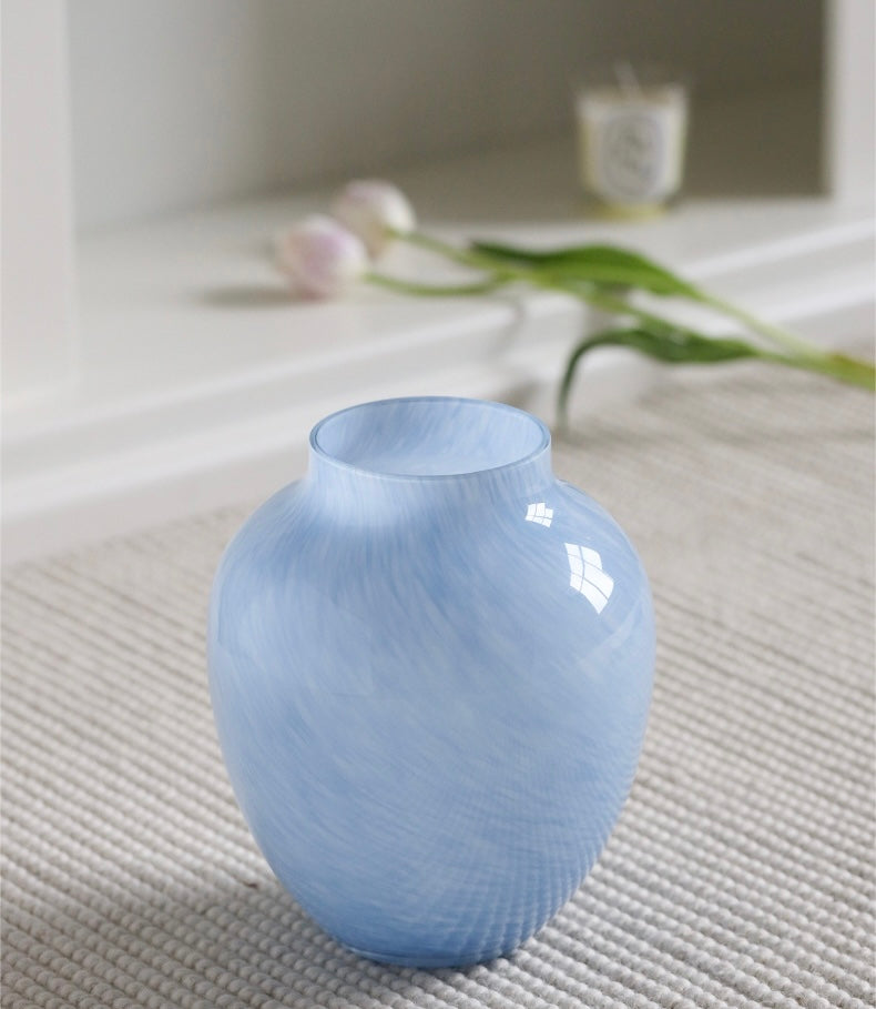 Hand-Blown Pastel Marbled Glass Vase Berriscent