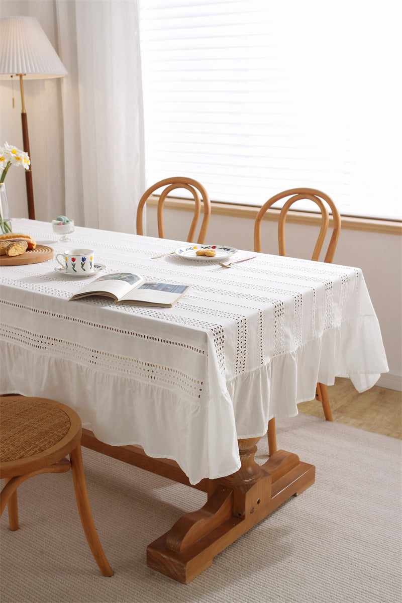 White Haven Lace Tablecloth | Pure Cotton Decorative Cover Berriscent