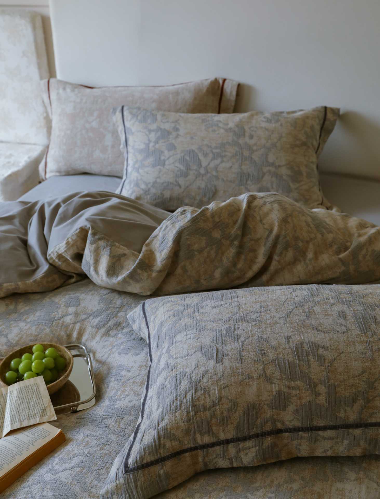 The Sculpted Trace | Embossed Jacquard Bed Linen