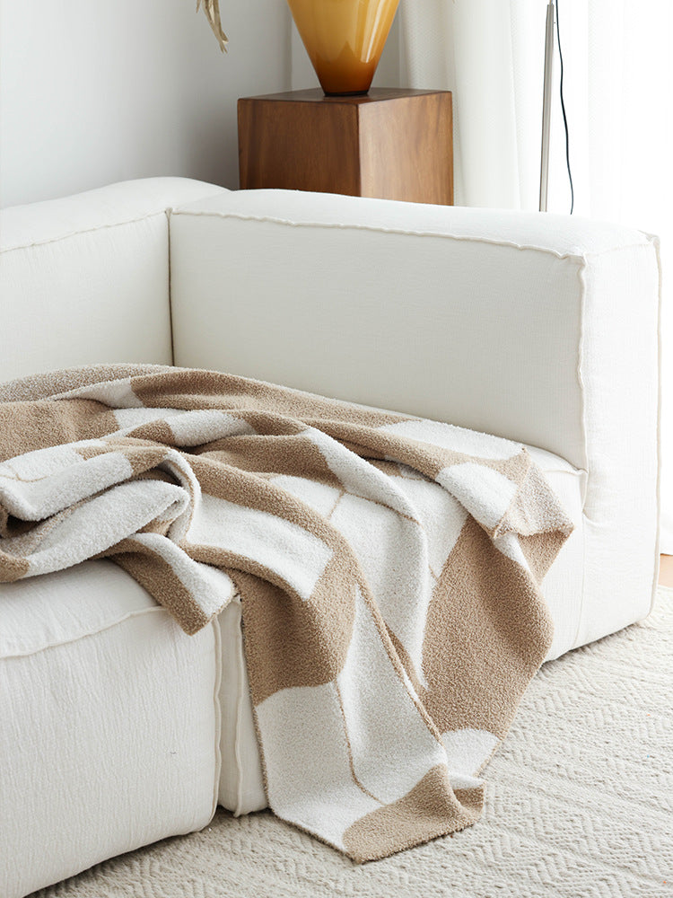 Soft Geometry Throw Blanket — Sand & Ivory Berriscent