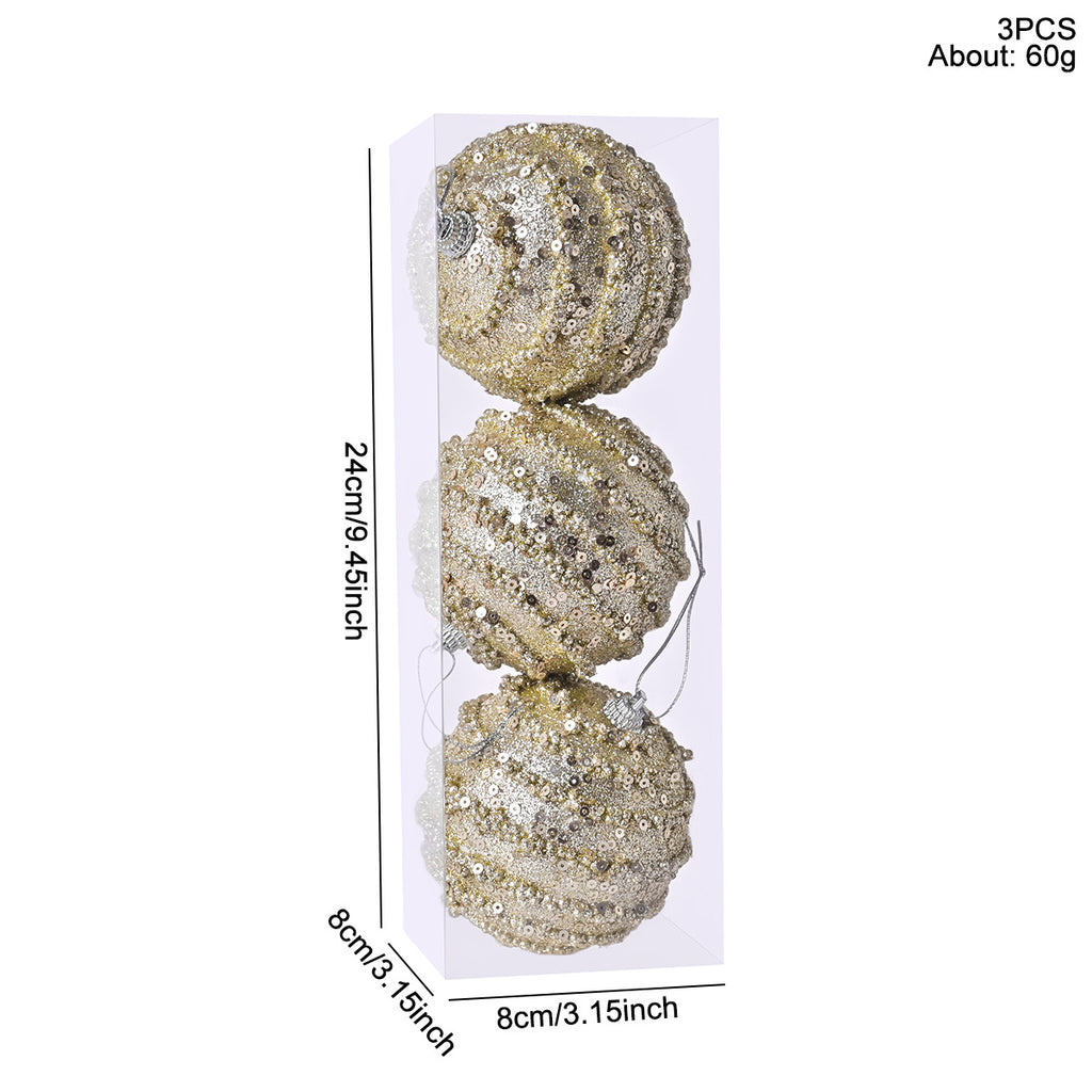 Golden Symphony Sequin Ornament Set Berriscent