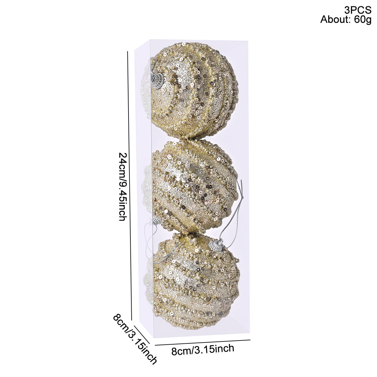 Golden Symphony Sequin Ornament Set Berriscent