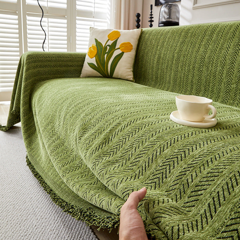 Herringbone Chenille Sofa Cover Berriscent