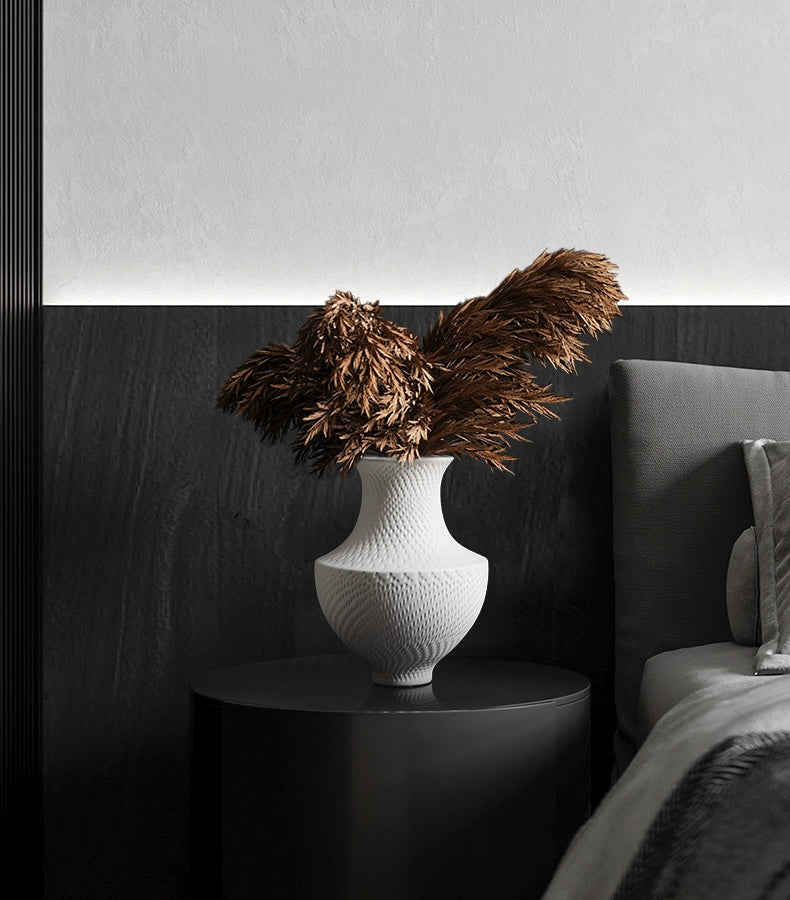 Textured White Ceramic Vase Collection Berriscent