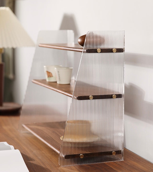 Lumière Three-Tier Acrylic & Wood Organizer Berriscent