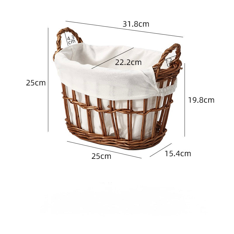 Wicker Storage Basket with Cotton Lining Berriscent