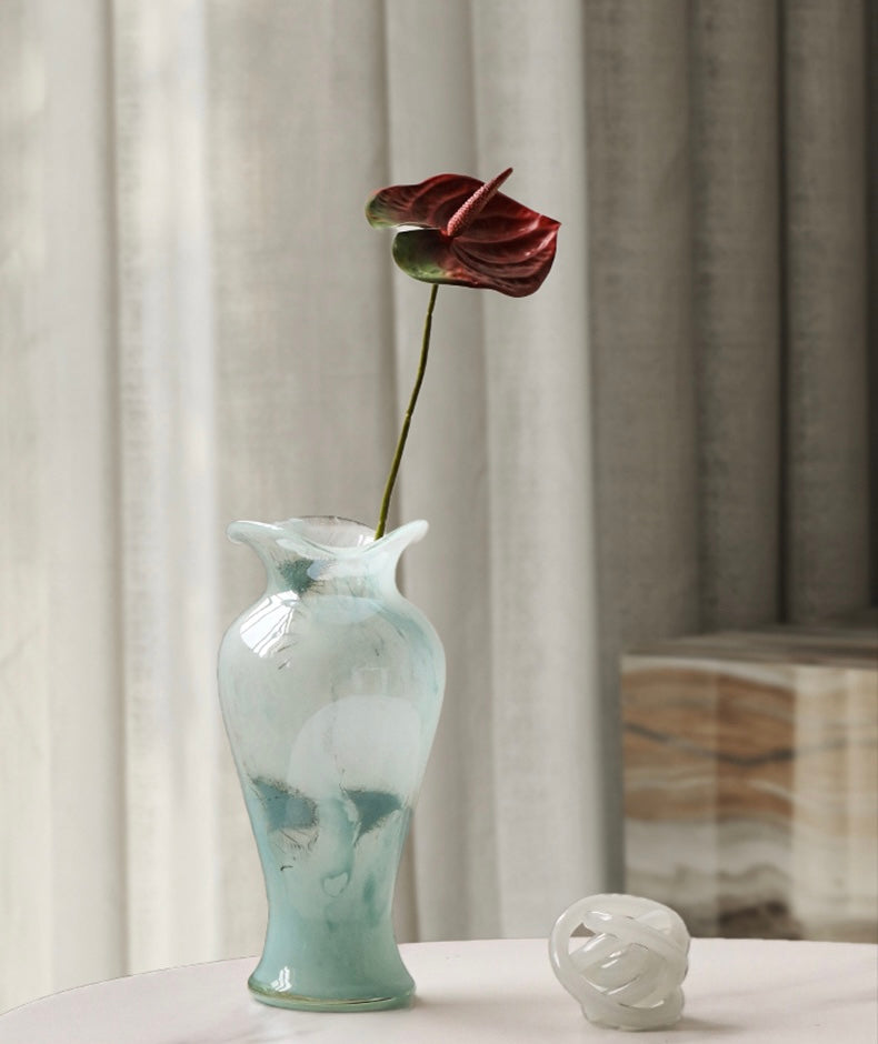 Aqua Veil Handcrafted Glass Vase Berriscent