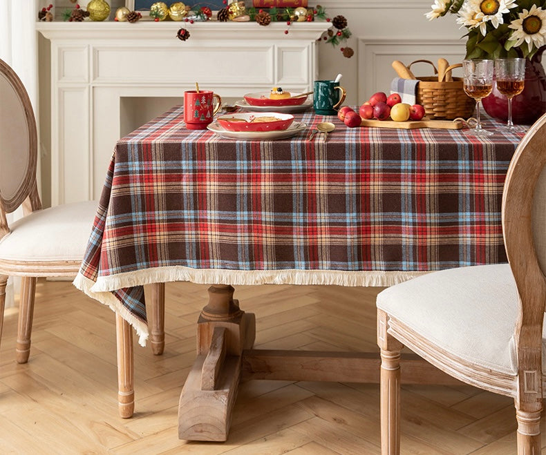 Highland Noel Plaid Christmas Tablecloth Berriscent