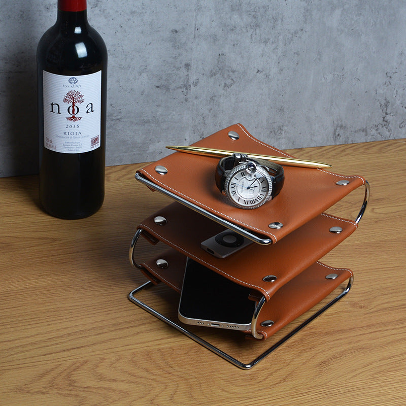 Modular Leather Desk Organiser – Triple Tier Berriscent