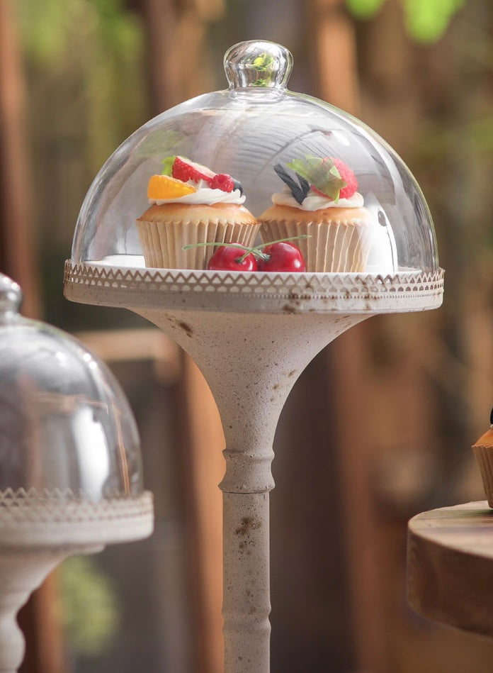Vintage Glass Dome Pedestal Stand – Handcrafted Display Berriscent