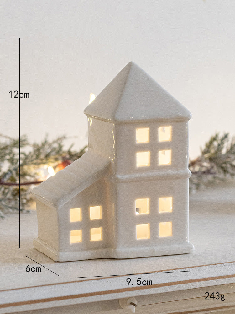 Ceramic LED House Decorations – Christmas Night Lights
