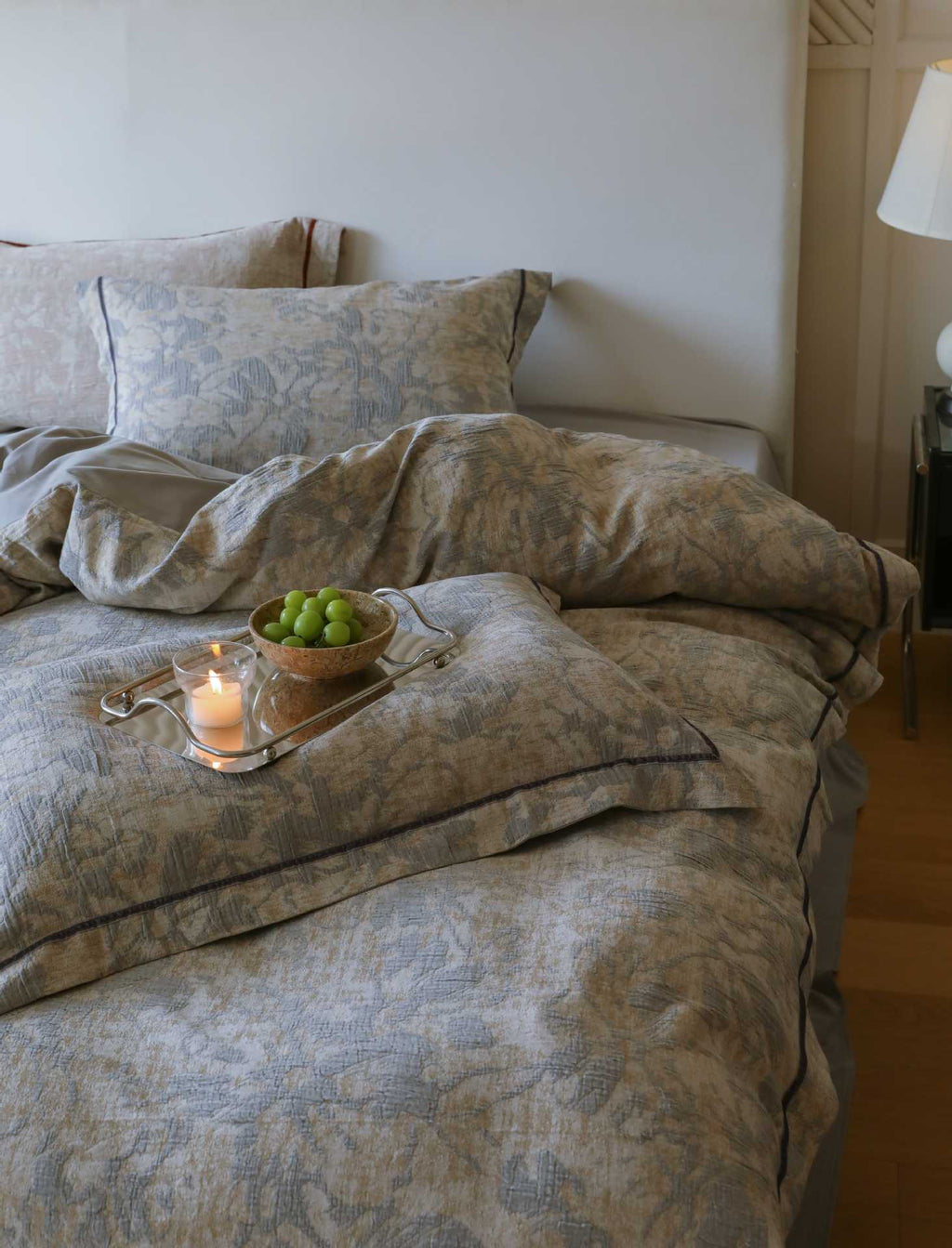 The Sculpted Trace | Embossed Jacquard Bed Linen