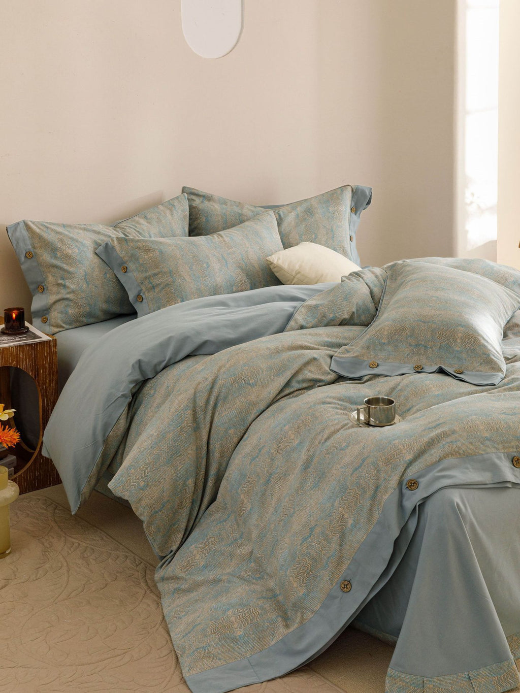 Celestial Weave Brushed Cotton Bedding Set Berriscent