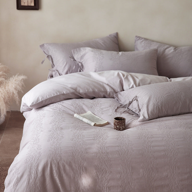 Élitaire French Brushed Cotton Jacquard Bedding Set Berriscent