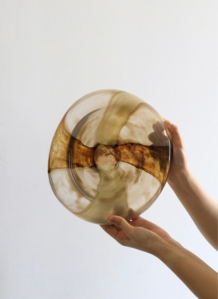 Marbled Art Glass Display Bowl Berriscent