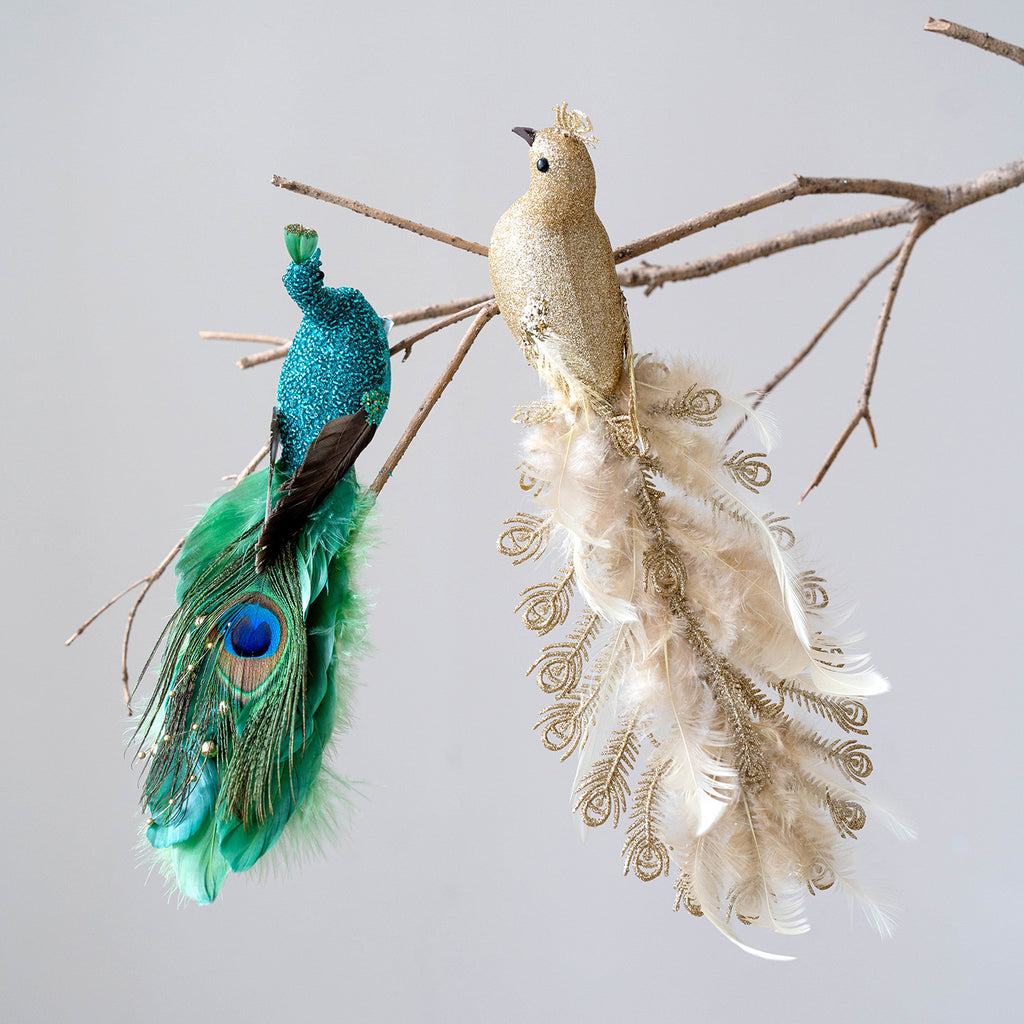 Christmas Luxury Bird & Peacock Ornament Collection