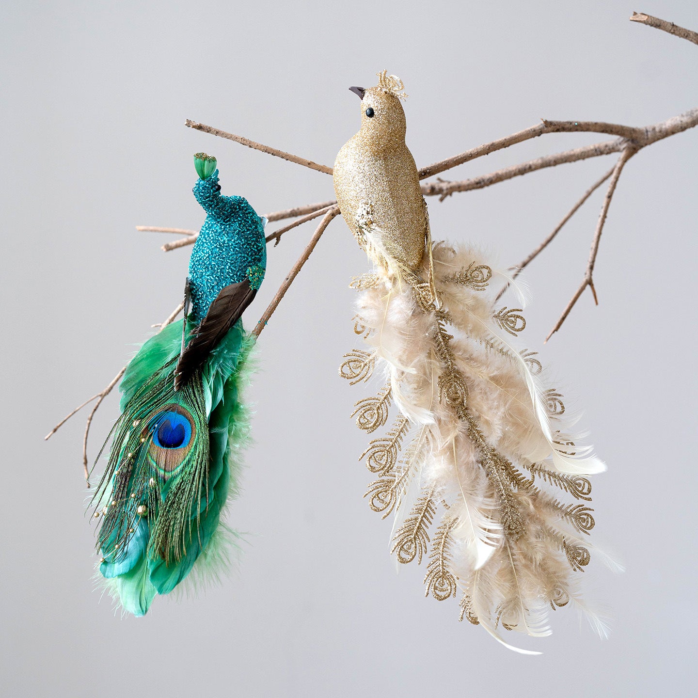 Christmas Luxury Bird & Peacock Ornament Collection