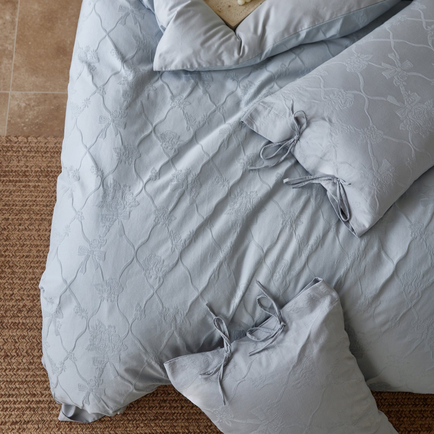 The Relief Ribbon | Brushed 3D Jacquard Bed Linen