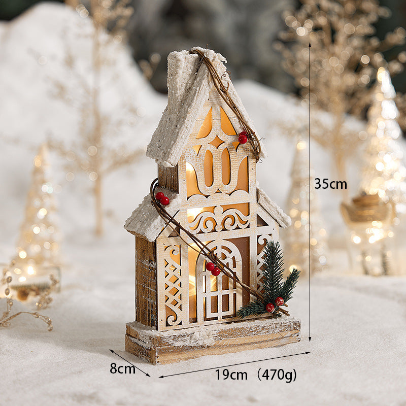 Snowy Wooden Christmas Village – LED Light Set