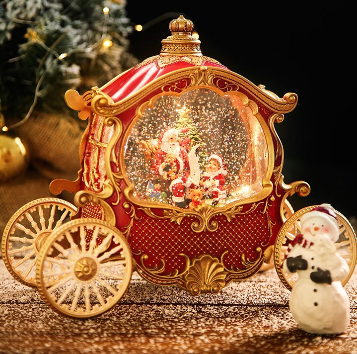 Royal Christmas Carriage Snow Globe with Lights & Music Berriscent