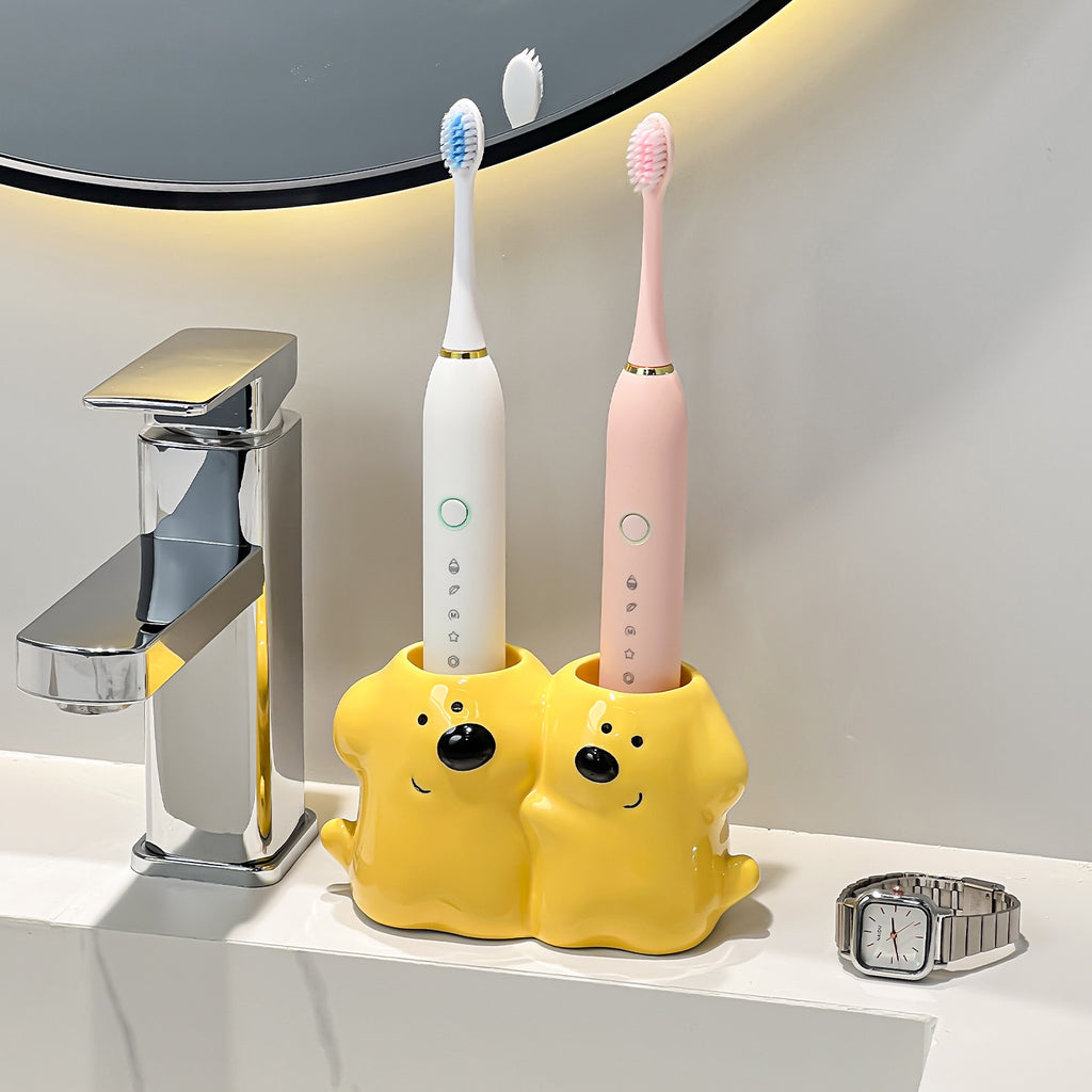 Twin Paws Ceramic Toothbrush Holder Berriscent