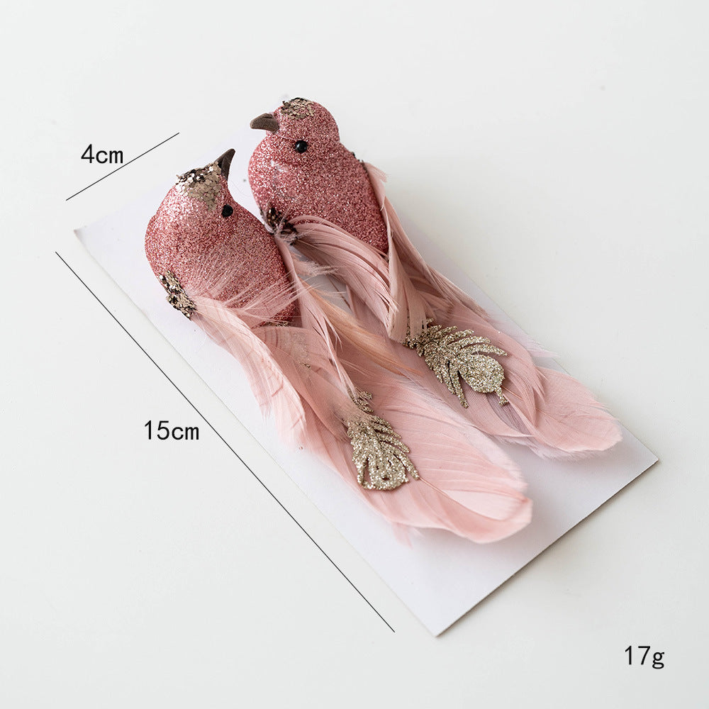 Enchanted Feathered Birds – Pair Ornaments