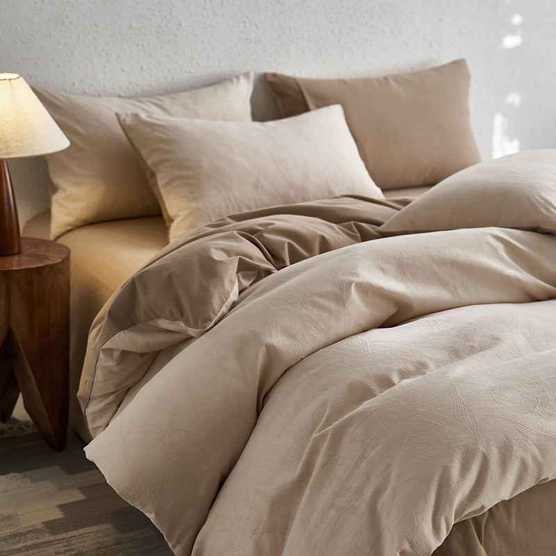 Serene Loom Long-Staple Cotton Brushed Bedding Set Berriscent