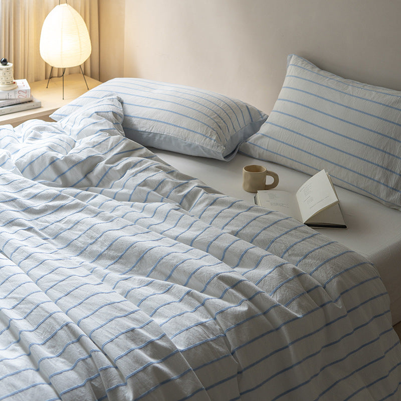 Coastal Stripe Pure Cotton Bedding Set Berriscent