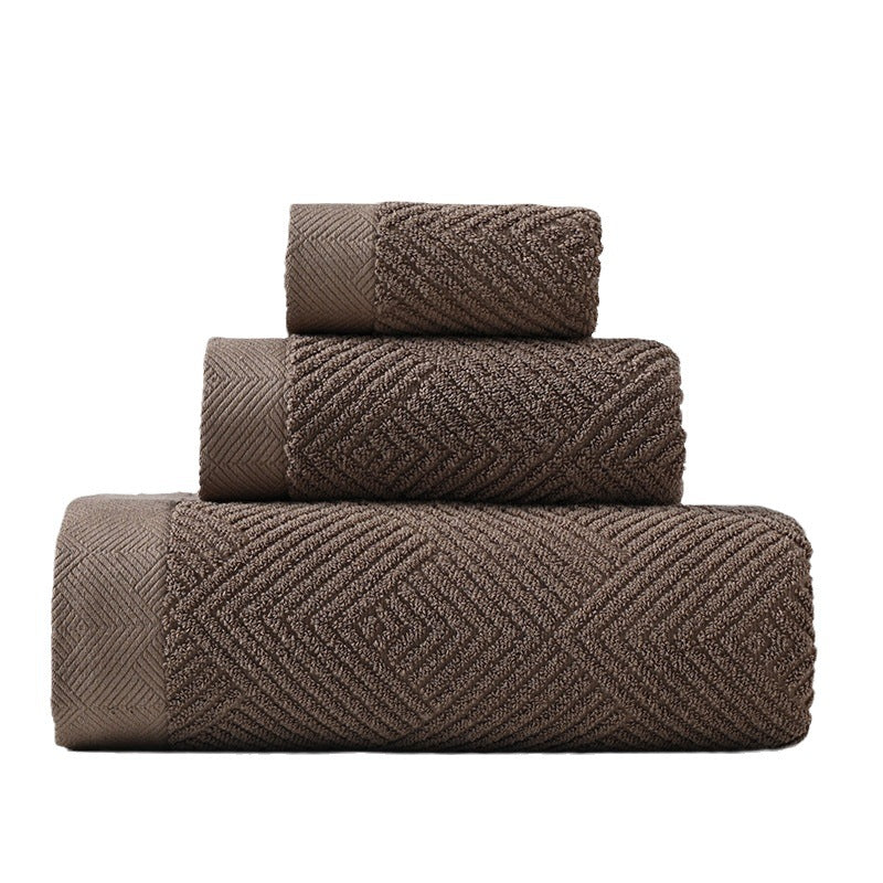 Textured Cotton 3-Piece Towel Set Berriscent