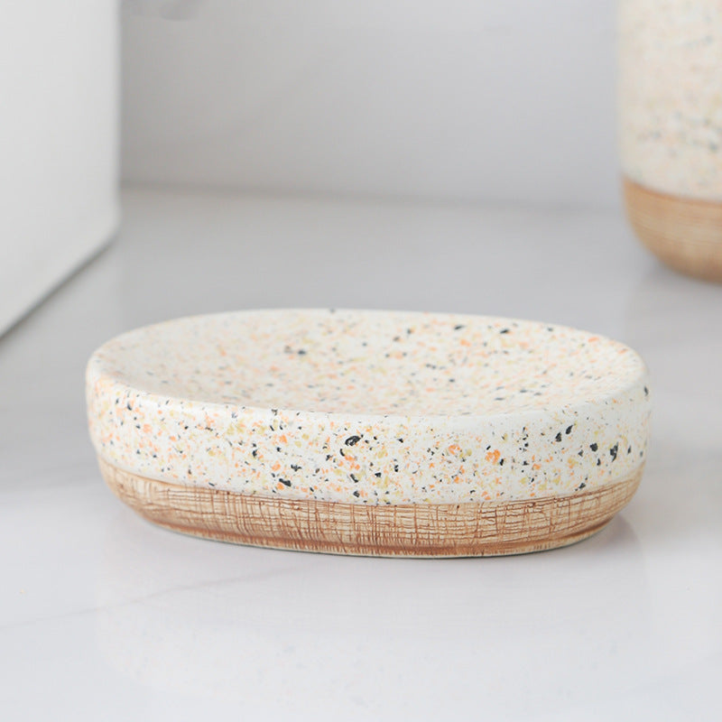 Terra Speck Ceramic Bathroom Set Berriscent