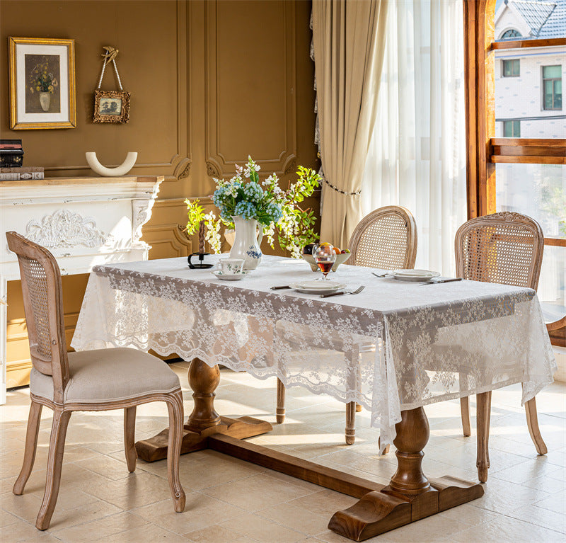 Ethereal Bloom Lace Tablecloth Berriscent