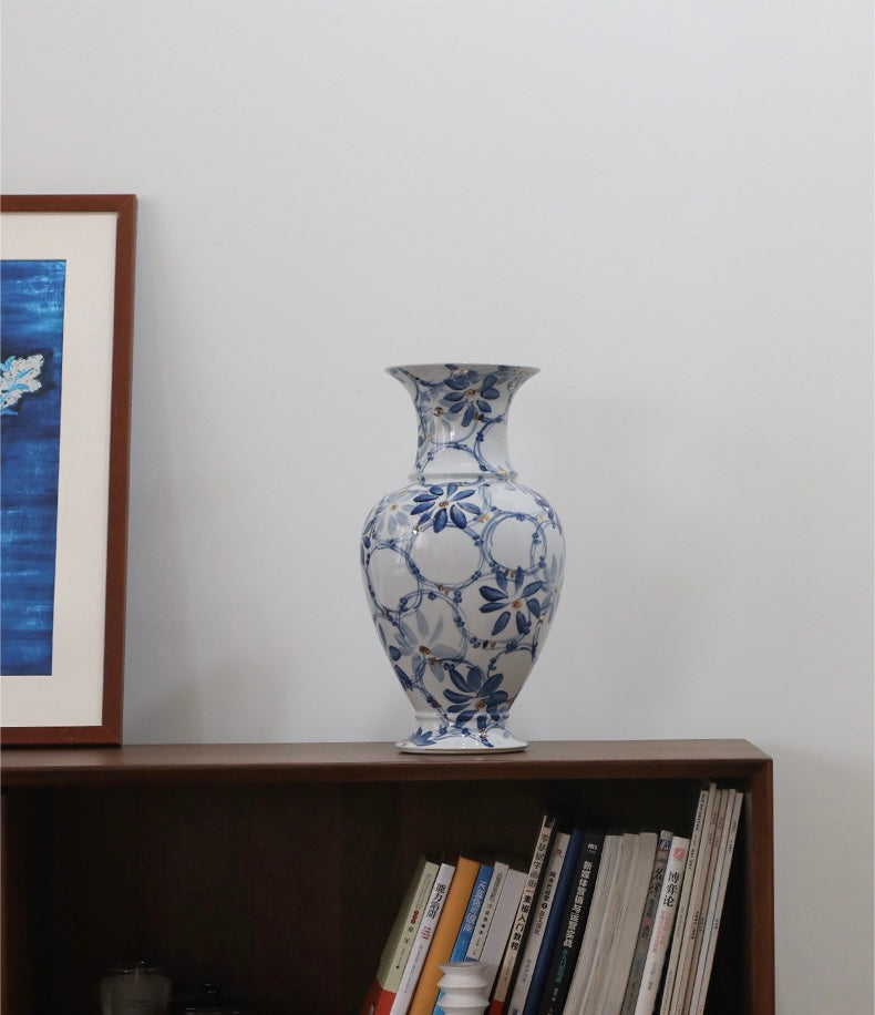 Azure Bloom Porcelain Vase Berriscent