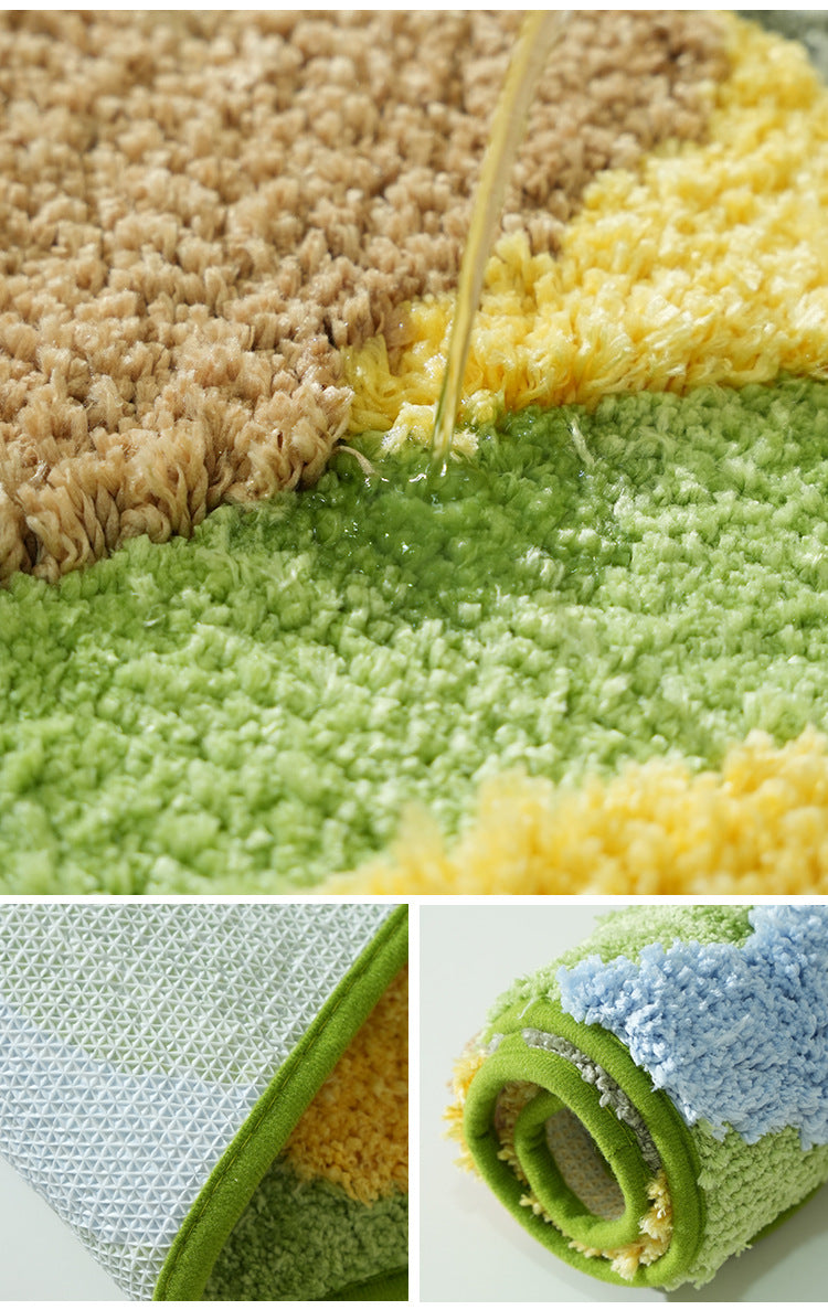 Abstract Meadow Microfiber Absorbent Floor Mat – 50×80 cm Berriscent